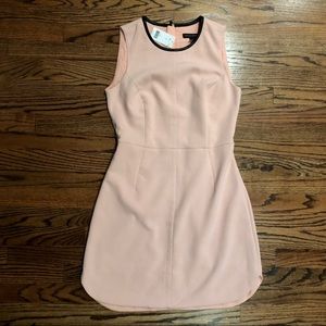 Banana Republic lt pink dress w/ leather trim NEW